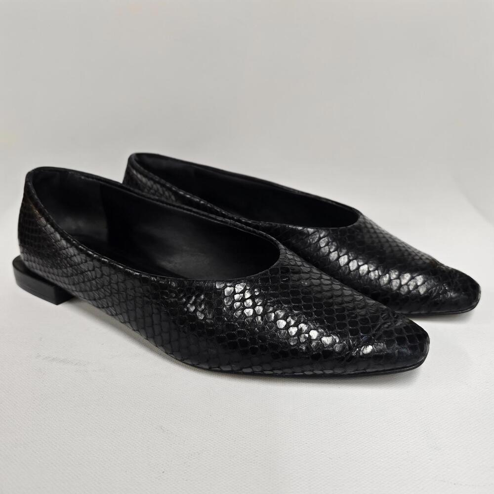 Saks Fifth Avenue Black Leather Loafers with Woven Texture